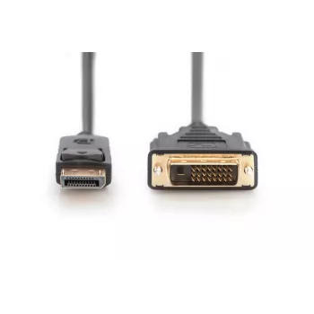 Καλώδιο προσαρμογέα DIGITUS DisplayPort, DP - DVI (24+1) αρσενικό/αρσενικό, 3m με ασφάλιση, συμβατό με DP 1.1a, CE, μαύρο