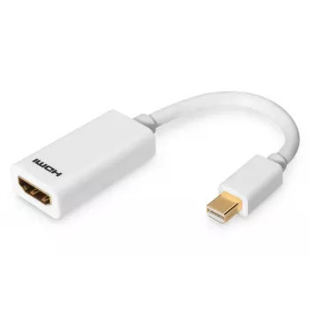 Καλώδιο προσαρμογέα DIGITUS ASSMANN DisplayPort, Mini DP - HDMI Type A αρσενικό/θηλυκό, 15 cm, συμβατό με DP 1.1a, CE, λευκό