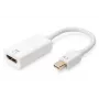 Καλώδιο προσαρμογέα DIGITUS ASSMANN DisplayPort, Mini-DP - HDMI Type A αρσενικό/θηλυκό, 20 cm, HDMI Ver. 2.0, ενεργό, CE, χρυσό, λευκό