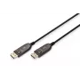 Καλώδιο σύνδεσης DIGITUS DisplayPort AOC υβριδικό οπτικών ινών αρσενικό/αρσενικό UHD 8K@60Hz, CE, μαύρο 10m