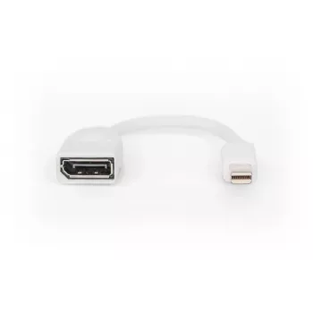 Καλώδιο προσαρμογέα DIGITUS DisplayPort, Mini DP - DP αρσενικό/θηλυκό, 0,15 m, συμμορφούμενο με DP 1.2, λευκό