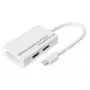 DIGITUS DB-340509-002-W προσαρμογέας Mini DisplayPort σε DisplayPort/HDMI/DVI, 1080p/60 Hz, 0,2 m, λευκός