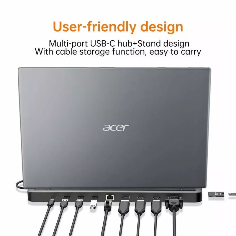 Acer 13-in-1 Type-C Minidock Ενσύρματο USB 3.2 Gen 1 μαύρο
