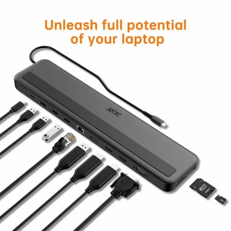 Acer 13-in-1 Type-C Minidock Ενσύρματο USB 3.2 Gen 1 μαύρο