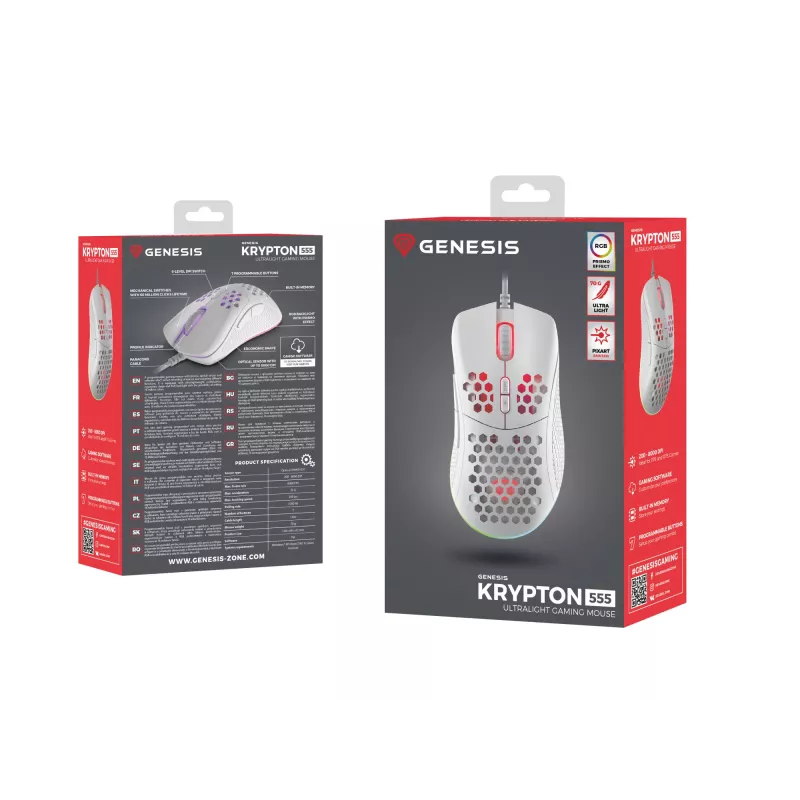 GENESIS Krypton 555 Ποντίκι Gaming Δεξιόχειρας USB Type-A Οπτικό 8000 DPI