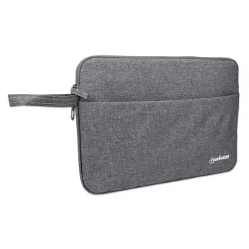 Manhattan Seattle θήκη laptop 14,5 ίντσες, Γκρι, Ενισχυμένη, Εξαιρετικά μαλακή εσωτερική επένδυση, Κύρια θήκη με διπλό φερμουάρ, Μπροστινή τσέπη με φερμουάρ, Λαβή μεταφοράς, Αδιάβροχη και ανθεκτική, θήκη notebook, Τρία χρόνια εγγύηση