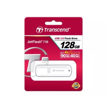 TRANSCEND Jetflash 730 - 128GB USB stick - USB 3.0 - Λευκό