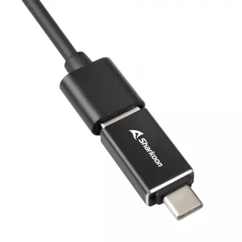 SHARKOON USB Hub - 3-Port USB 3.2 Gen 1 Αλουμίνιο + Ethernet Μαύρο