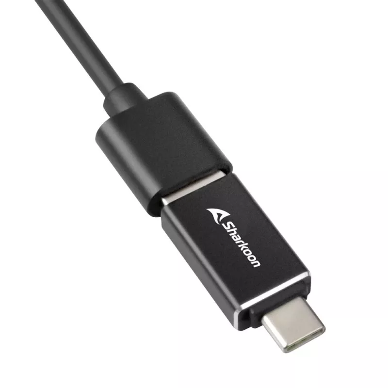 SHARKOON USB Hub - 3-Port USB 3.2 Gen 1 Αλουμίνιο + Ethernet Μαύρο