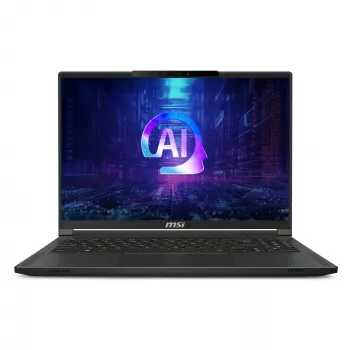 MSI Stealth A16 AI+ A3XWIG-043 gaming φορητός υπολογιστής, 16 ιντσών QHD+ OLED 2560x1600 240 Hz, AMD Ryzen AI 9 HX 370, 32 GB LPDDR5X, 2 TB SSD, NVIDIA GeForce RTX 5080, Wi-Fi 7 (802.11be), Windows 11 Home, μαύρος