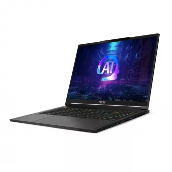 MSI Stealth A16 AI+ A3XWIG-043 gaming φορητός υπολογιστής, 16 ιντσών QHD+ OLED 2560x1600 240 Hz, AMD Ryzen AI 9 HX 370, 32 GB LPDDR5X, 2 TB SSD, NVIDIA GeForce RTX 5080, Wi-Fi 7 (802.11be), Windows 11 Home, μαύρος