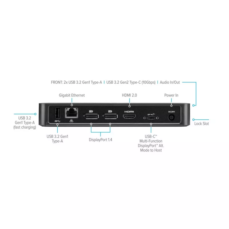 Targus DOCK430EUZ Βάση laptop/Επαναλήπτης θυρών Ενσύρματο Μαύρο