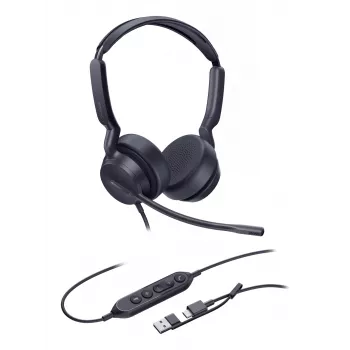 Yealink UH42 Dual UC USB-C/A Headset, ενσύρματο, κλήσεις/μουσική, 20 - 20000 Hz, 160 g, Headset, μαύρο