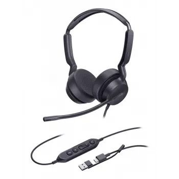 Yealink UH42 Dual UC USB-C/A Headset, ενσύρματο, κλήσεις/μουσική, 20 - 20000 Hz, 160 g, Headset, μαύρο