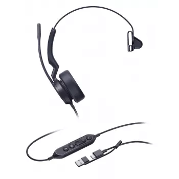 Yealink UH44 Mono Teams USB-C/A Headset, ενσύρματο, 20 - 20000 Hz, γραφείο/callcenter, 127 g, Headset, μαύρο