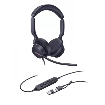 Yealink UH46 Dual UC USB-C/A Headset, ενσύρματο, 20 - 20000 Hz, γραφείο/callcenter, 166 g, Headset, μαύρο