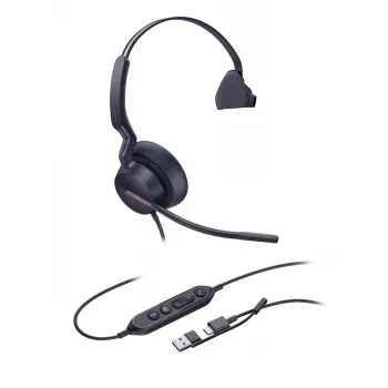 Yealink UH46 Mono Teams USB-C/A Headset, ενσύρματο, 20 - 20000 Hz, γραφείο/callcenter, 127 g, Headset, μαύρο