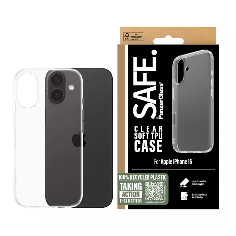 PanzerGlass SAFE. by ® Θήκη TPU, διαφανής, iPhone 16