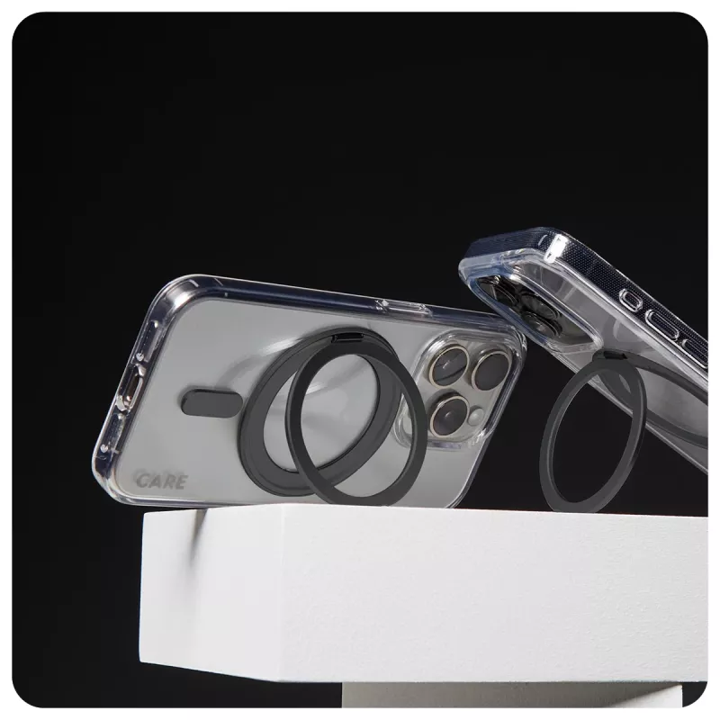 PanzerGlass CARE™ by ® Θήκη διαφανής με μαύρο Kickstand & MagSafe iPhone 16