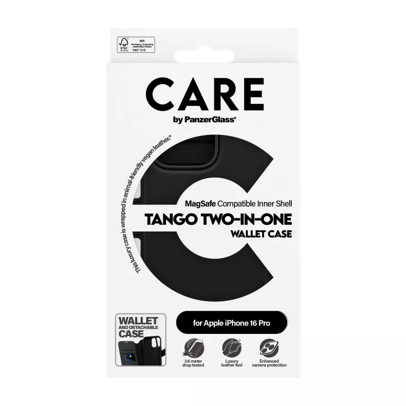 PanzerGlass CARE™ by ® Tango 2-in-1 Wallet Case με MagSafe iPhone 16 Pro