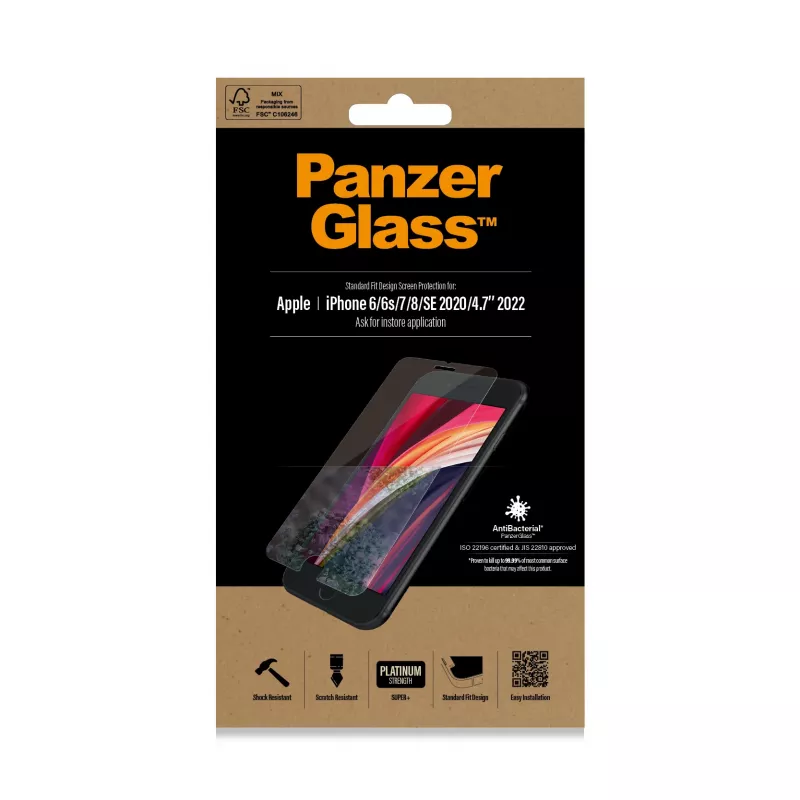 PanzerGlass ® Προστασία οθόνης iPhone 8 | 7 | 6s | 6 | SE (2020/2022) | Standard Fit