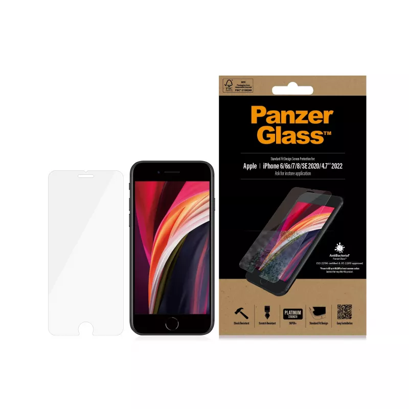 PanzerGlass ® Προστασία οθόνης iPhone 8 | 7 | 6s | 6 | SE (2020/2022) | Standard Fit