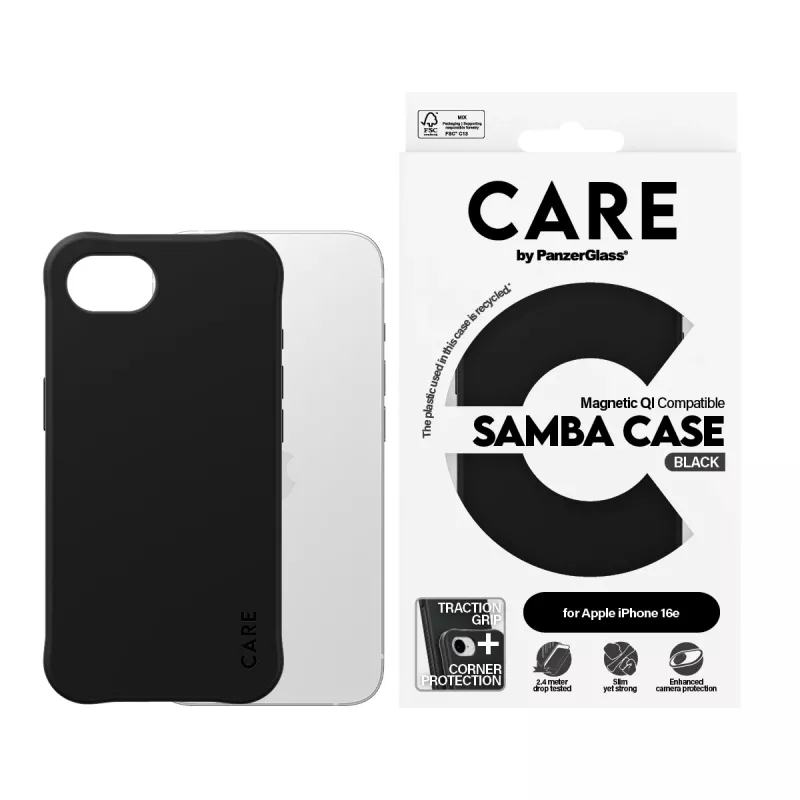 PanzerGlass CARE™ by ® Samba Case μαύρο με Qi Compatible iPhone 17e | 16e
