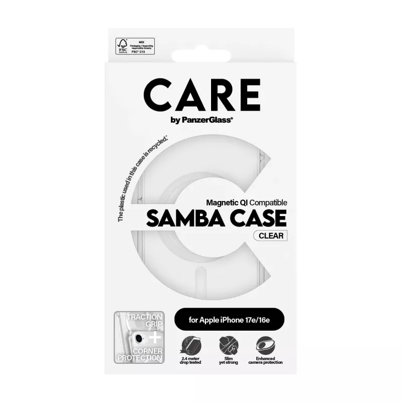 PanzerGlass CARE™ by ® Samba Θήκη διαφανής με λευκό Qi-συμβατή iPhone 17e | 16e