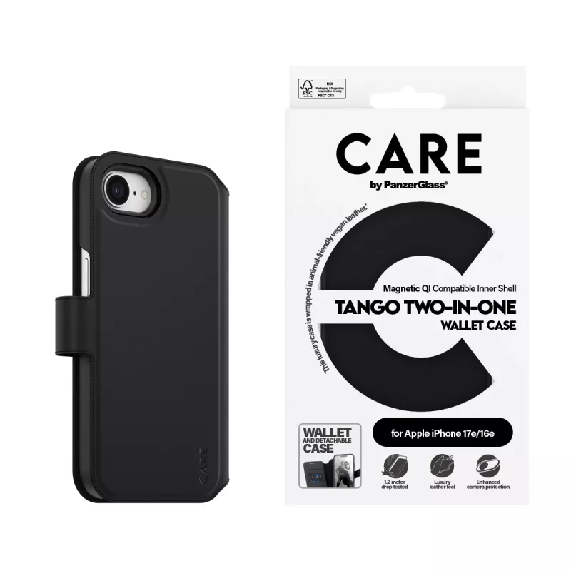 PanzerGlass CARE™ by ® Tango 2-in-1 Wallet Case με Qi iPhone 17e | 16e