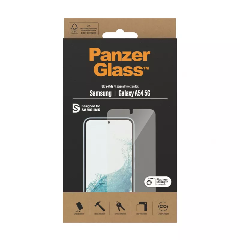 PanzerGlass ® Μεμβράνη προστασίας οθόνης Samsung Galaxy A54 5G | Ultra-Wide Fit