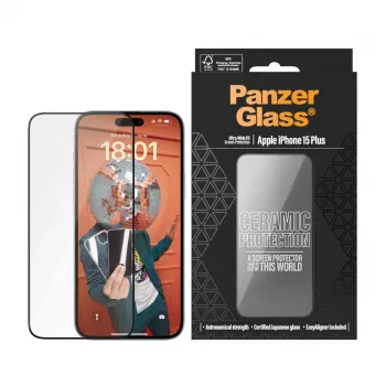 PanzerGlass ® Ceramic Protection για iPhone 15 Plus | Ultra-Wide Fit με EasyAligner