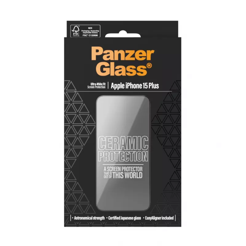 PanzerGlass ® Ceramic Protection για iPhone 15 Plus | Ultra-Wide Fit με EasyAligner