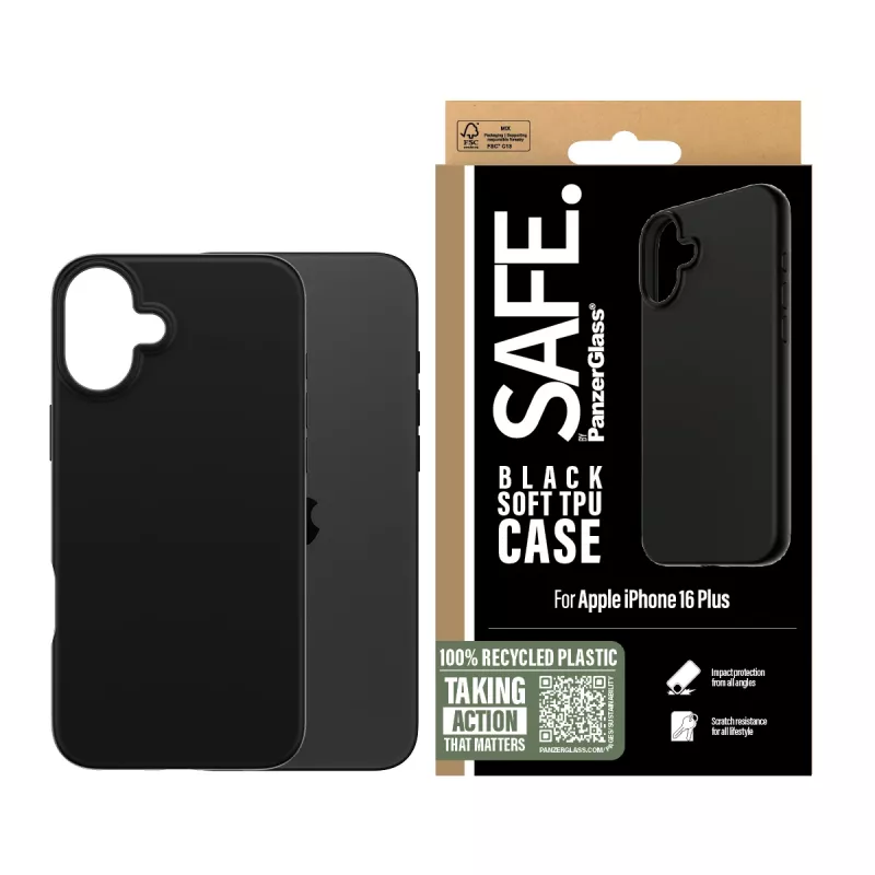 PanzerGlass SAFE. by ® θήκη TPU μαύρο iPhone 16 Plus