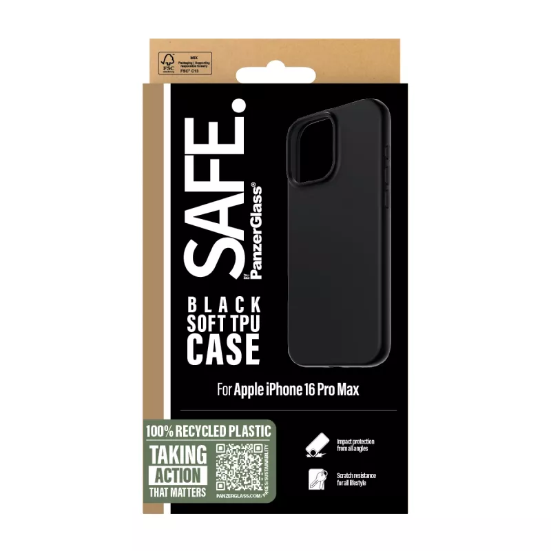 PanzerGlass SAFE. by ® θήκη TPU μαύρο iPhone 16 Pro Max