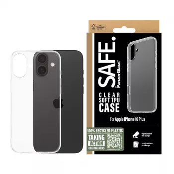 PanzerGlass SAFE. by ® θήκη TPU διαφανές iPhone 16 Plus, θήκη, Apple, Apple - iPhone 16 Plus, διαφανές