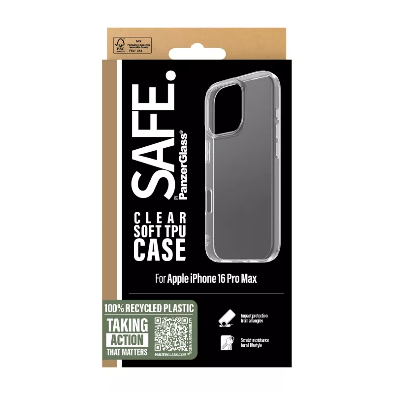 PanzerGlass SAFE. by ® θήκη TPU διαφανές iPhone 16 Pro Max