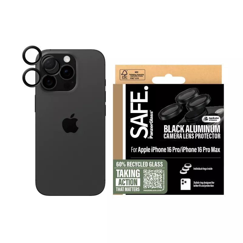 PanzerGlass SAFE. by ® προστασία φακού κάμερας μαύρο iPhone iPhone 16 Pro | 16 Pro Max