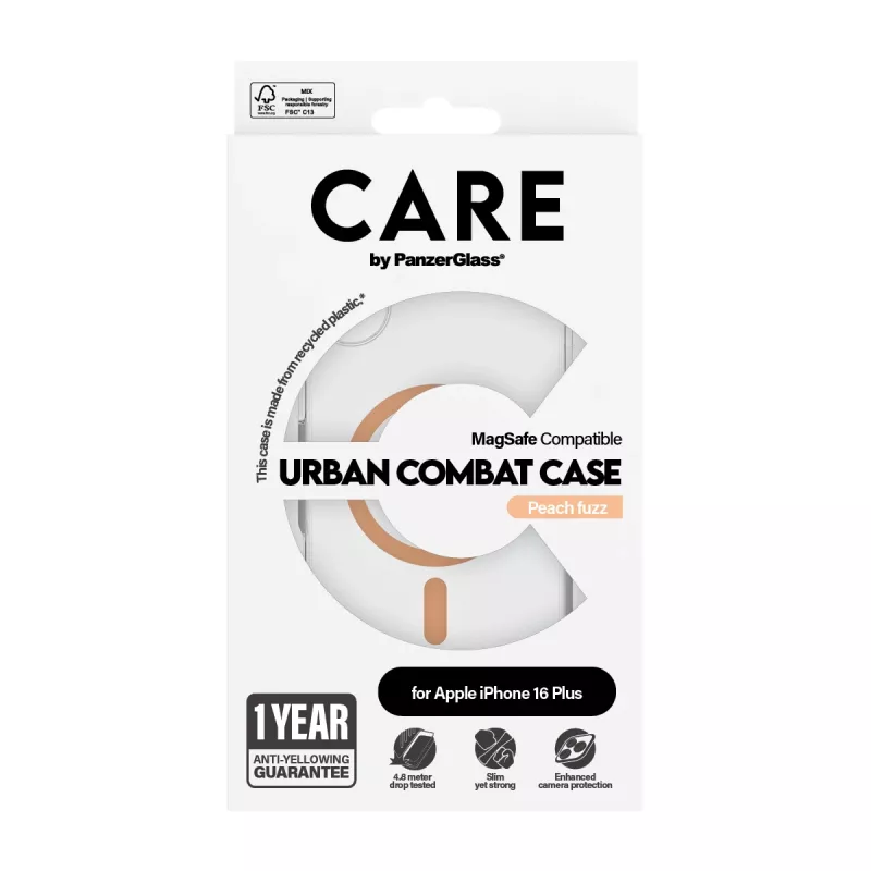 PanzerGlass CARE™ by ® θήκη Urban Combat διαφανές με Peachy MagSafe iPhone 16 Plus