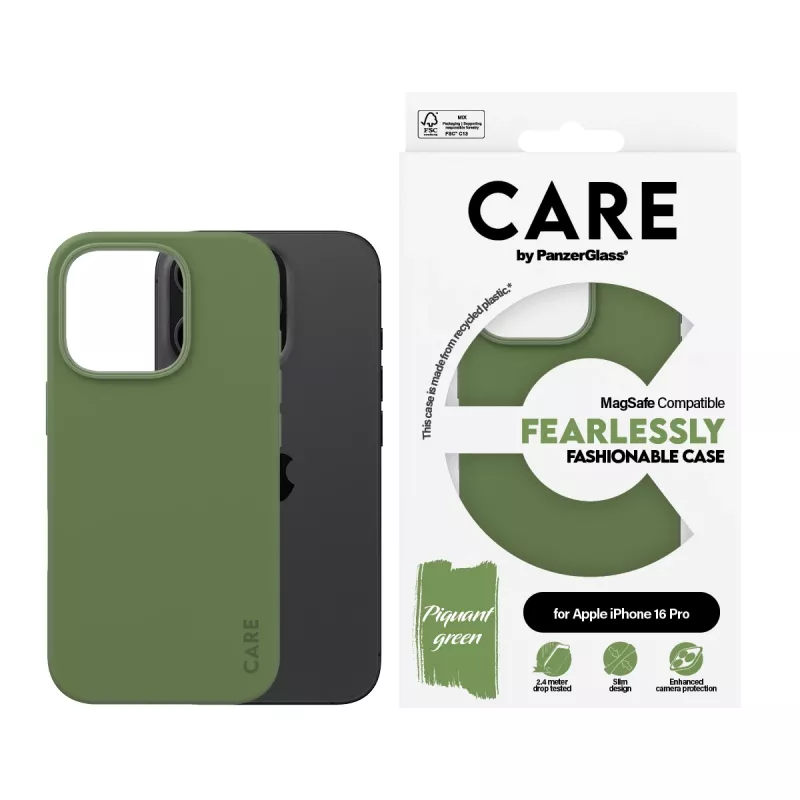 PanzerGlass CARE Fashionable θήκη για iPhone 16 Pro 6,3 ιντσών, με MagSafe, πράσινη