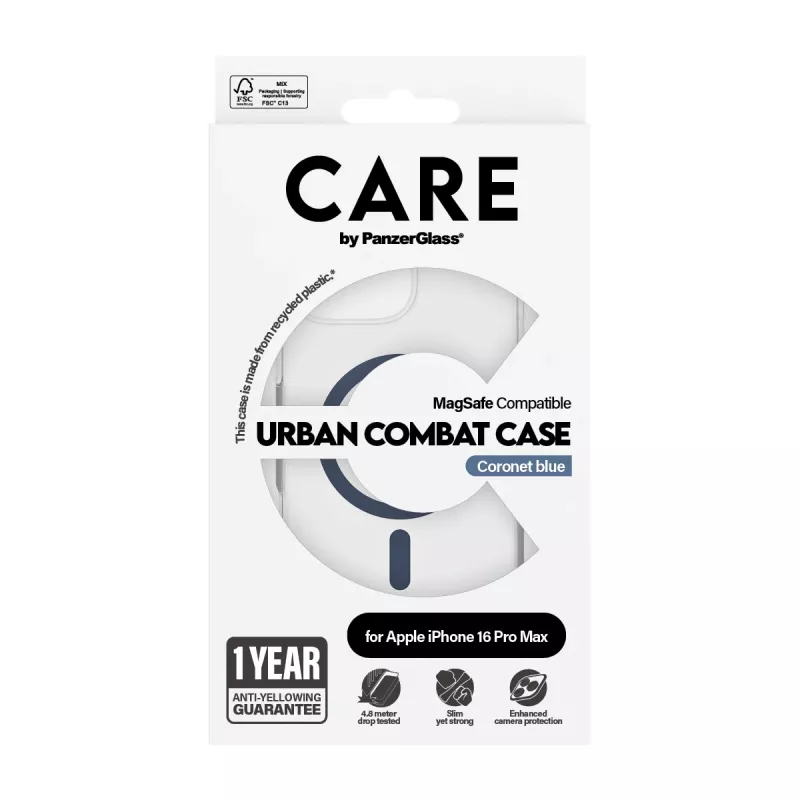 Θήκη PanzerGlass CARE by Flagship θήκη διαφανής Urban Combat Blue MagSafe iPhone 16 Pro Max