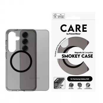 PanzerGlass CARE™ by ® Urban Combat θήκη Smokey w. μαύρο Qi συμβατή Samsung Galaxy S25