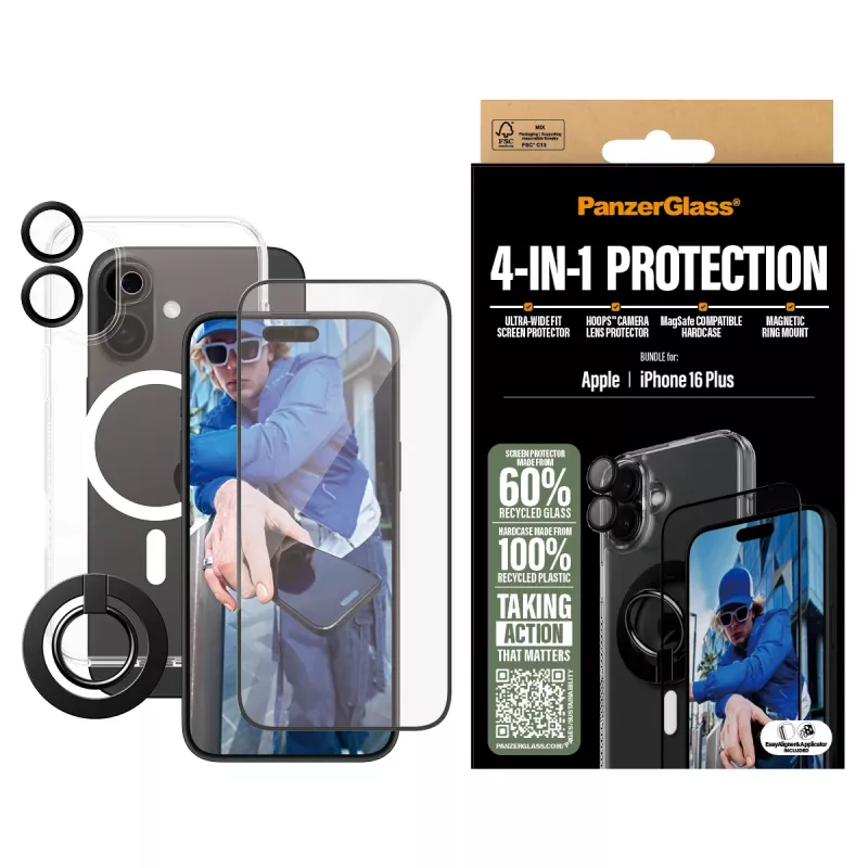 PanzerGlass ® 4-in-1 πακέτο προστασίας iPhone 16 Plus