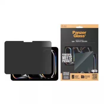 PanzerGlass Privacy προστατευτικό οθόνης για iPad Pro 11 ιντσών (2024) M4, Ultra-Wide Fit, γυάλινο, μαύρο πλαίσιο
