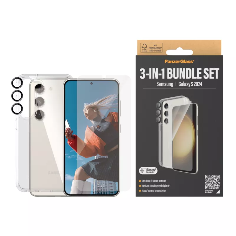 PanzerGlass ® 3-in-1 Bundle Samsung Galaxy S24 | Ultra-Wide Fit με EasyAligner