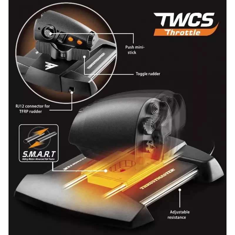 Thrustmaster T-16000M FCS Flight Pack Μαύρο USB Joystick Αναλογικό / Ψηφιακό MAC, PC