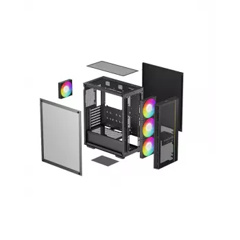 DeepCool MATREXX 55 MESH V4 C κουτί υπολογιστή Midi Tower, ATX, ψημένο γυαλί, χωρίς τροφοδοτικό, μαύρο