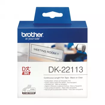 Brother Clear Continuous Film Tape, μαύρο σε διαφανές, DK, διαφανές, άμεση θερμική, Κίνα, 5 έτη