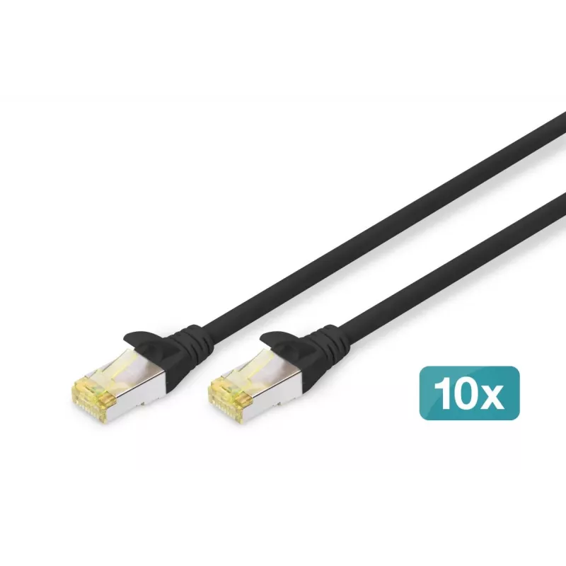 DIGITUS πακέτο δικτύου 10in - ντουλάπι 6HE μαύρο ράφι PDU switch 8 θυρών CAT6 patch panel