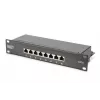 DIGITUS πακέτο δικτύου 10in με ντουλάπι 9U μαύρο ράφι PDU switch 8 θυρών CAT6 patch panel