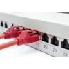 Patch panel DIGITUS DN-91624S-EA 19 ιντσών, CAT6A κατηγορίας EA, θωρακισμένο, 24 θυρών RJ45, LSA, 1U, ανοιχτό γκρι RAL 7035